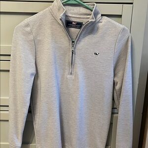 Vineyard Vines Kids Light Gray Zip-Up Top
